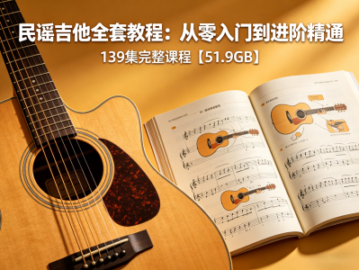 民谣吉他全套教程：从零入门到进阶精通，139集完整课程【51.9GB】
